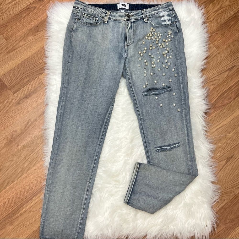 Paige Jimmy Jimmy Skinny Jean Pearl Embellished 29